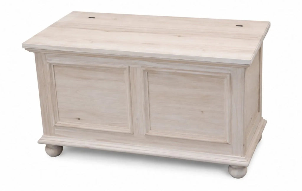 Cassapanca arte povera in legno grezza 100x44x51 - Mobili 2G