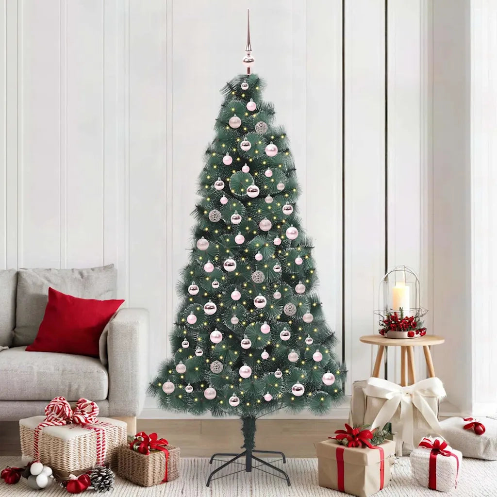 Albero di Natale | Decorazioni natalizie artificiale preilluminato con set di palline