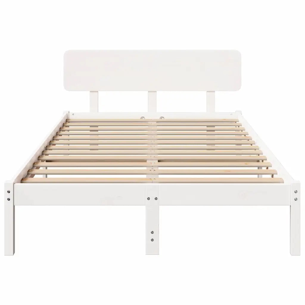 Struttura del letto Bianco 140 x 190 cm Pino massello 872111