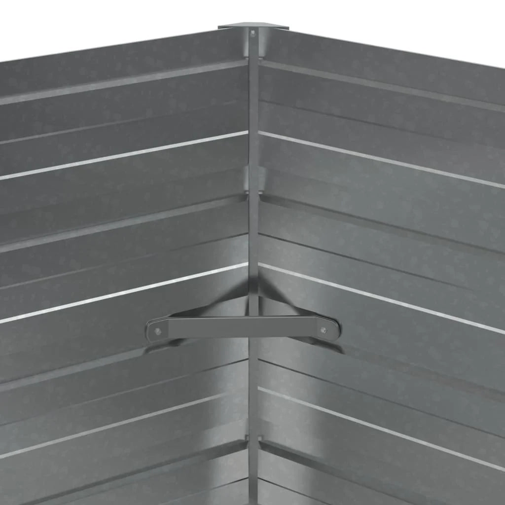 Fioriera rialzata per piante e fiori terrazza giardino 129 x 45 cm acciaio zincato argento 02_0039361