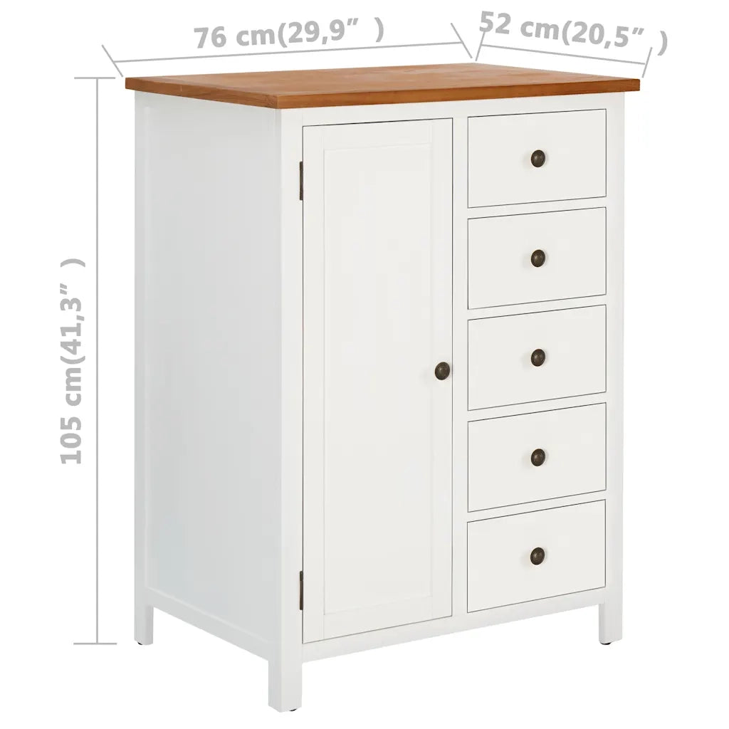 Guardaroba 76x52x105 cm in Legno Massello di Rovere cod mxl 55632