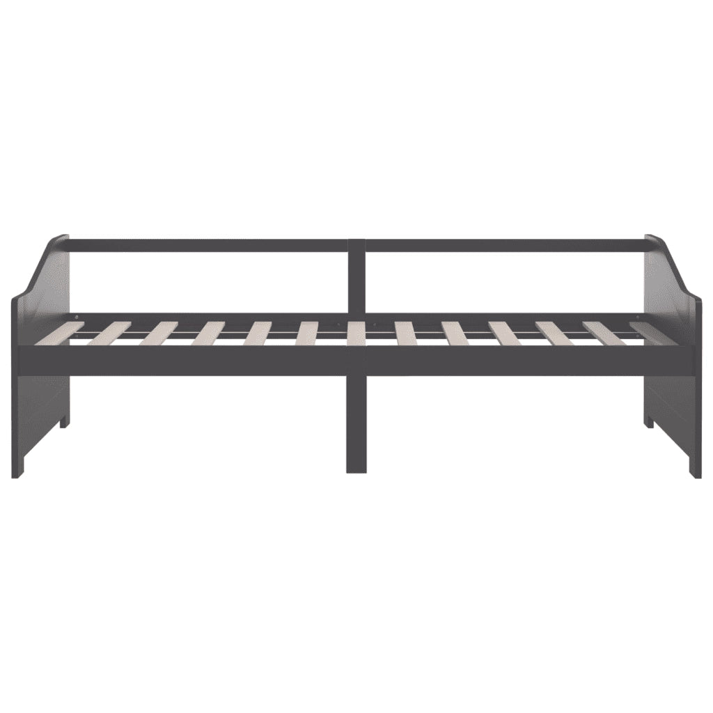 Divano Letto a 3 Posti Grigio Legno Massello di Pino 90x200cm 322168