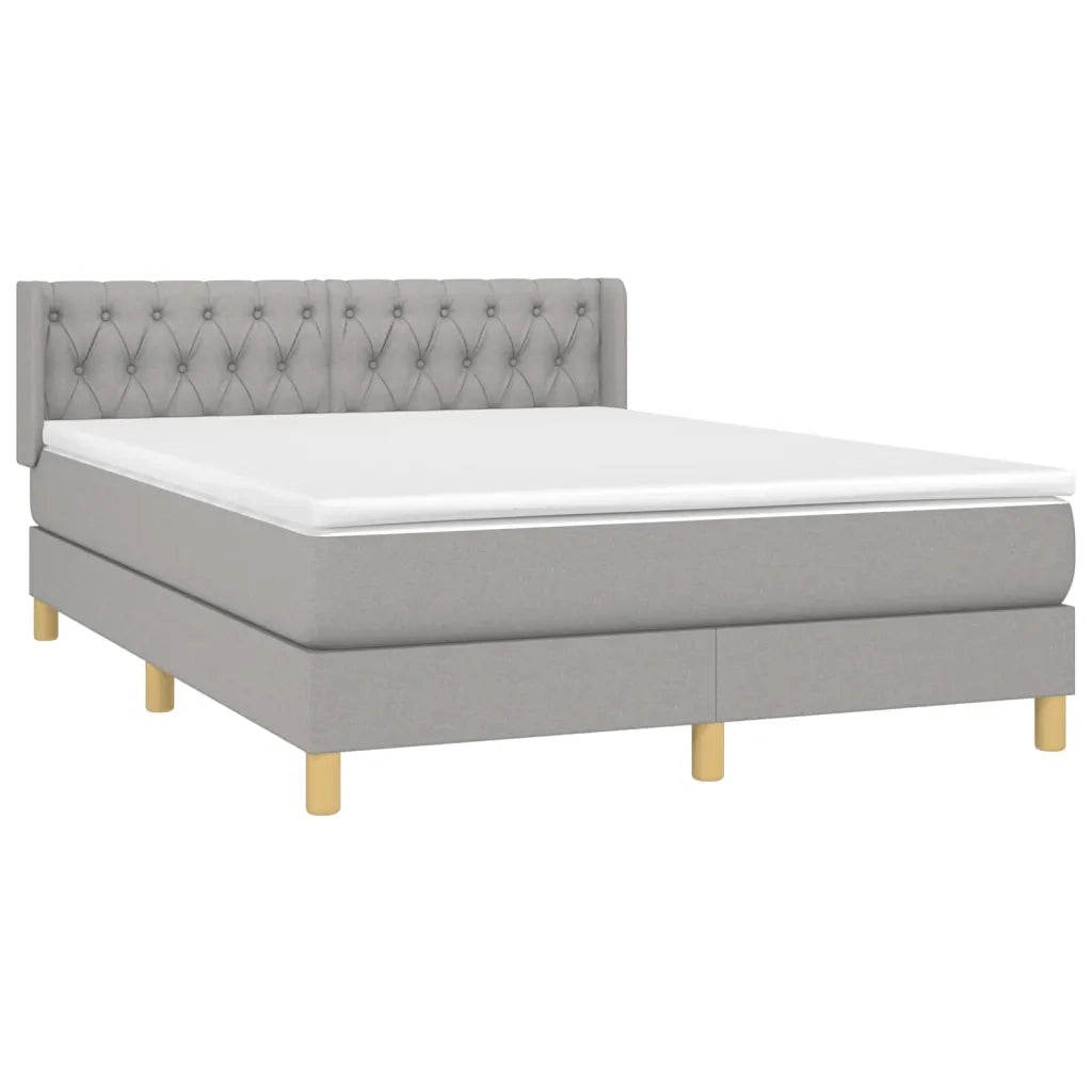 Giroletto a Molle con Materasso Grigio Chiaro 140x200cm Tessuto 3130513