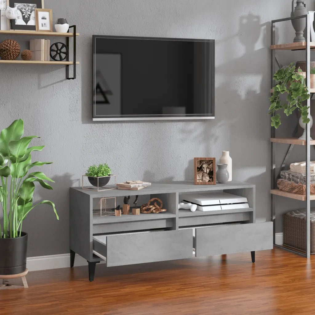 Mobile per TV Grigio Cemento 100x34,5x44,5 cm Legno Multistrato 831905