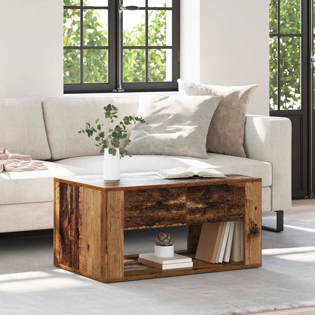 Tavolino da salotto con cassetto Legno vecchio 80 x 50 x 40 cm 881129