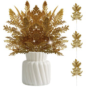 Rami di pino artificiali, champagne (decorazione), confezione da 10 pezzi, materiale plastico