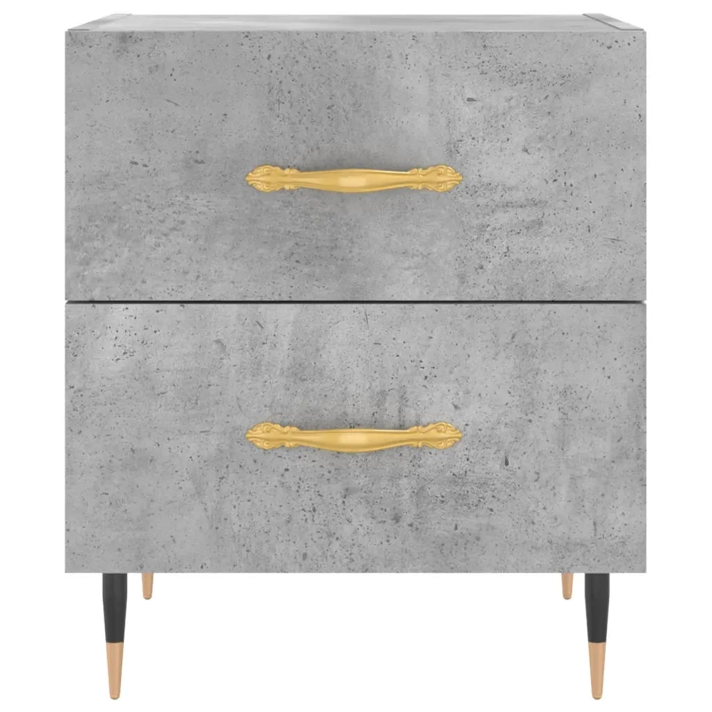 Comodino | Armadio da Notte | Mobiletto da notte Grigio Cemento 40x35x47,5 cm in Legno Multistrato