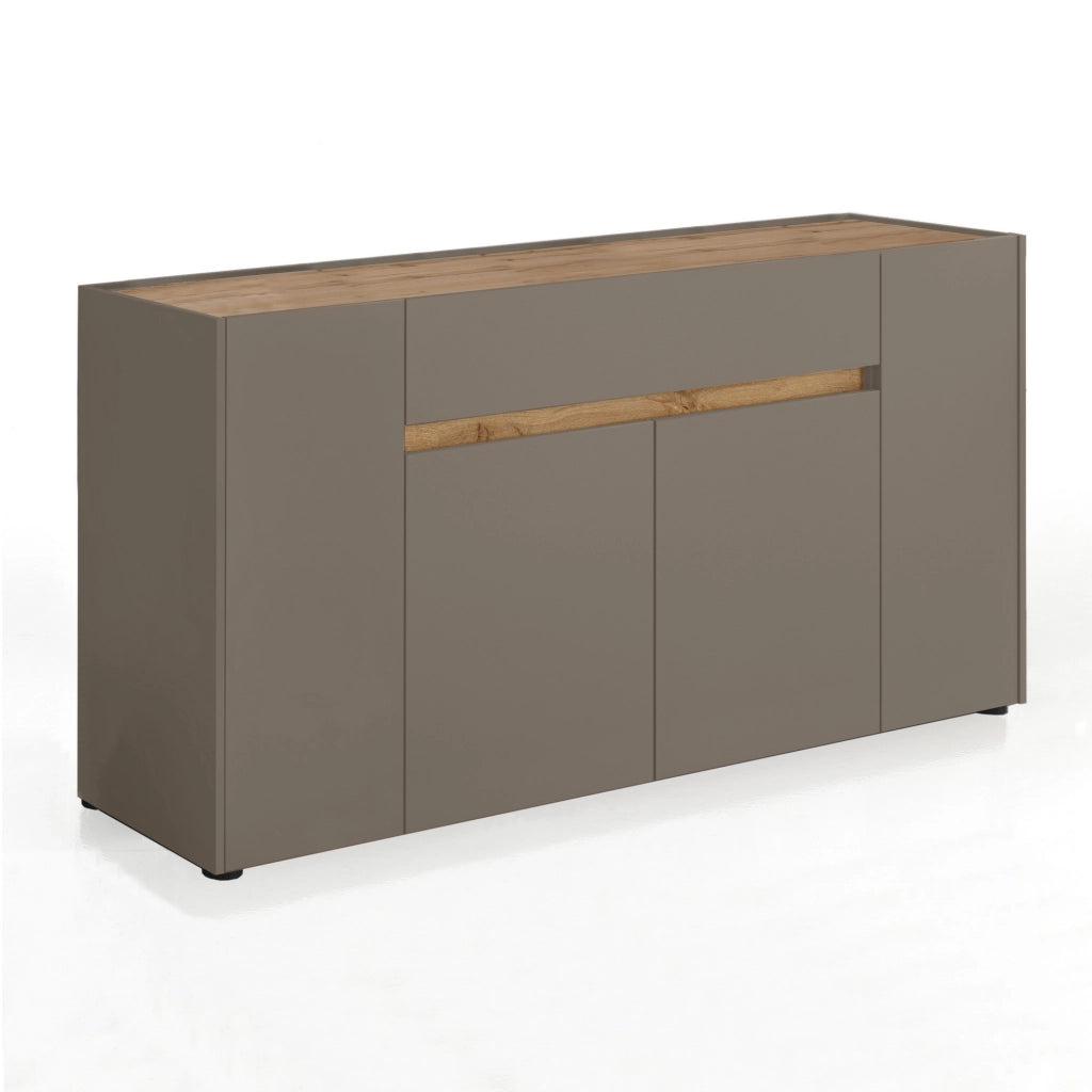 Madia 4 ante effetto legno tortora cm. H.85 x L.172 x P.39,5