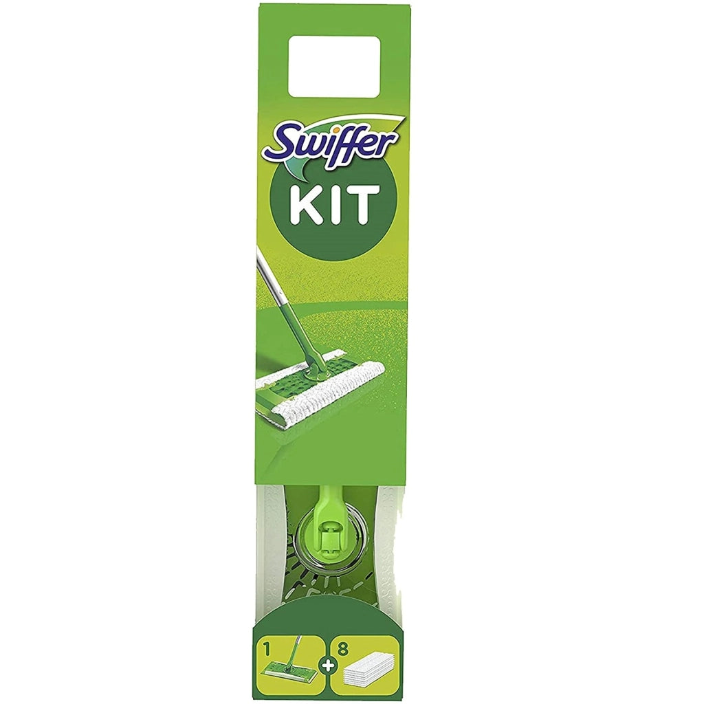 KIT SWIFFER SCOPA + 8 PANNI CATTURA POLVERE