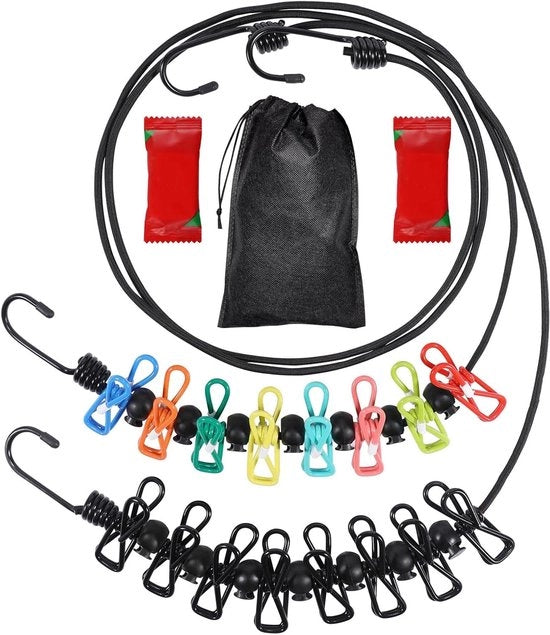 Wascarta portatile per viaggio - 2 confezioni 8 pinze da stiro - 2 confezioni asciugamani da viaggio compressi e riciclabili Adatto per accessori di tenda per camper