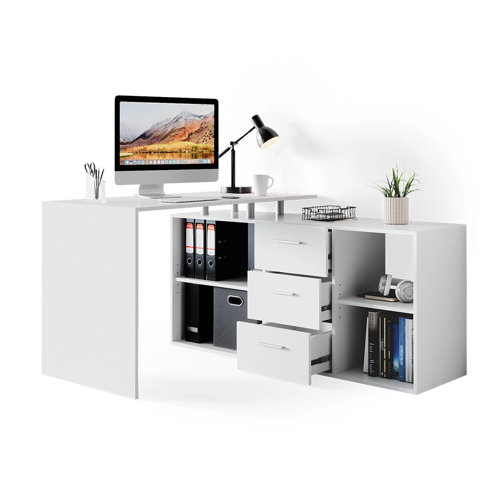 Vicco Scrivania angolare Bianco 215 x 60 cm