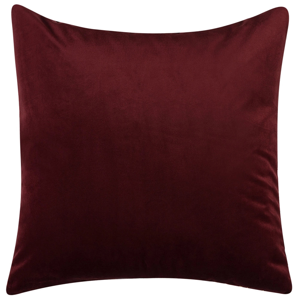 Set di 2 cuscini decorativi motivo foglia di palma bordeaux 45 x 45 cm motivo floreale stampa accessori arredamento glamour