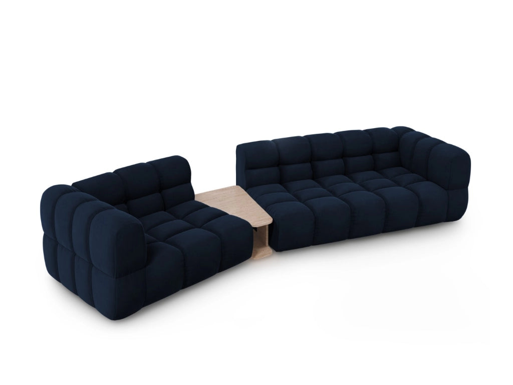 Cosmopolitan Design - Divano modulare sinistro "Sky" 3 posti in velluto blu reale 