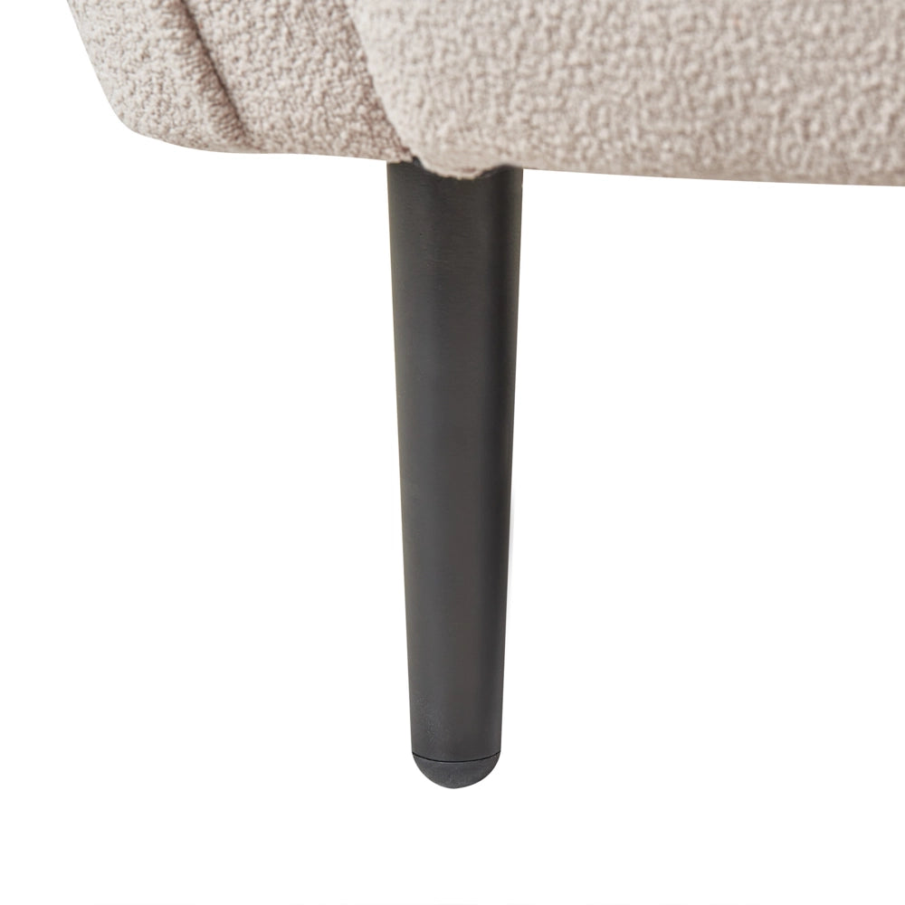 Chaise longue Destra in poliestere beige chiaro con cuscino e gambe metallo da salotto