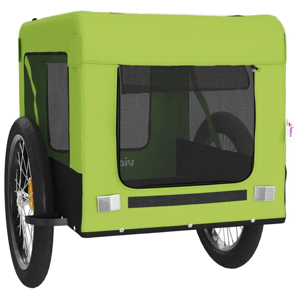 Rimorchio da Bici per Animali Verde e Nero Oxford e Ferro CFW8742275