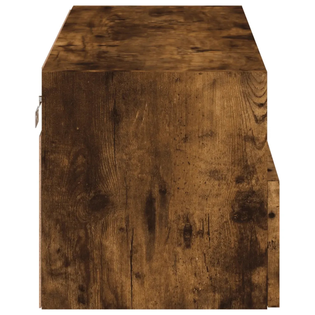 Mobile TV a Parete Rovere Fumo 80x30x30 cm in Legno Multistrato 836876