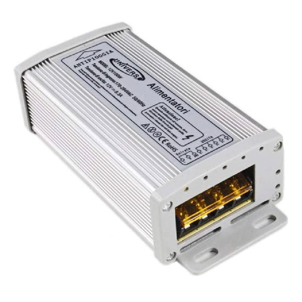 Trade Shop - Alimentatore Stabilizzato 12v 8.3a 100w Trasformatore Telecamere Strip Led Ss100 -