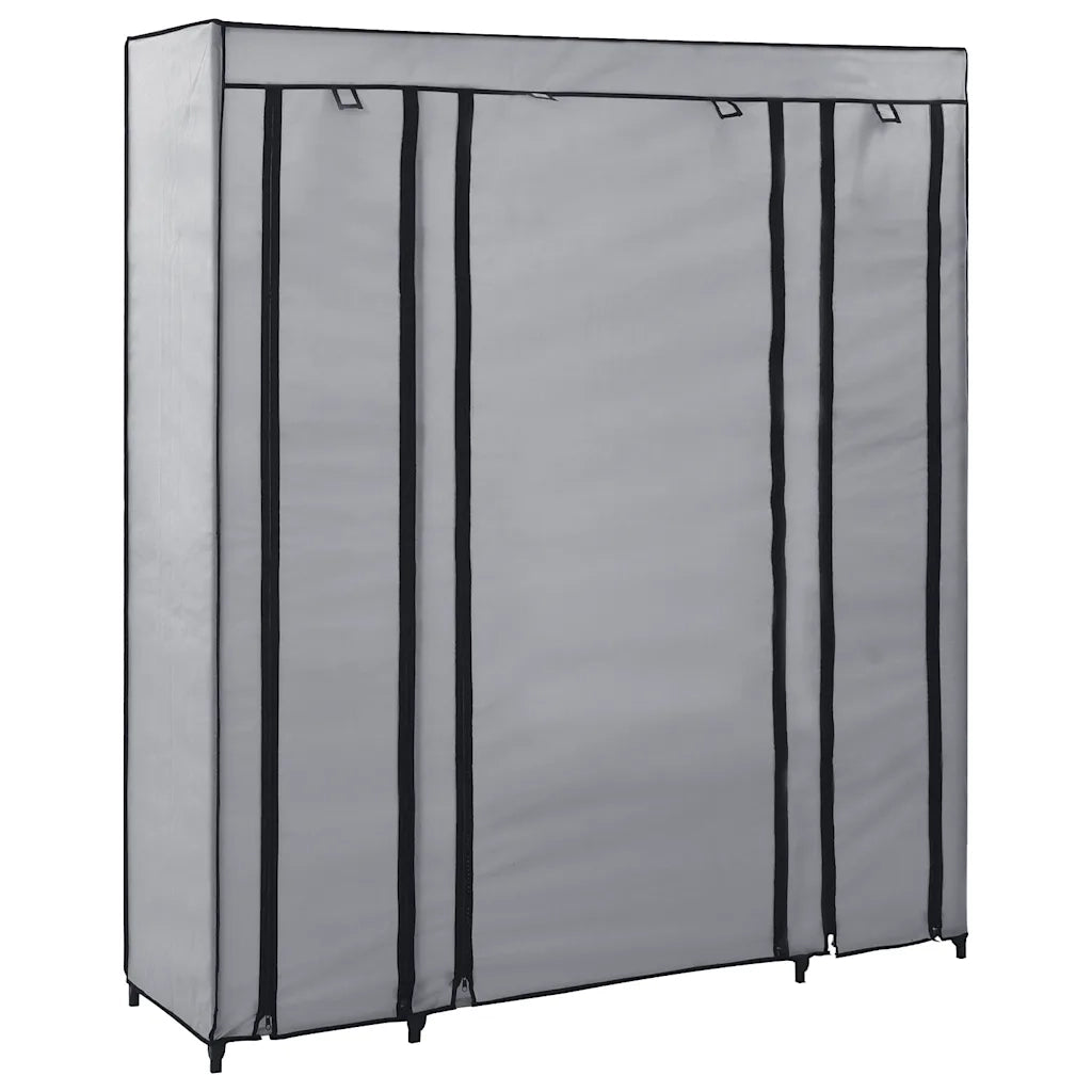 Armadio con Scomparti e Aste Grigio 150x45x176 cm in Tessutocod mxl 130114