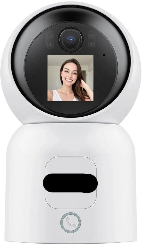 Fonino per Bambini con Camera - Monitor per Bambini - Camera Interna - IP Cassetta di Sorveglianza Intellegente - WiFi - 4MP - Tutto-in-uno - Conversazione Video - Tracciamento Automatico - Bianco