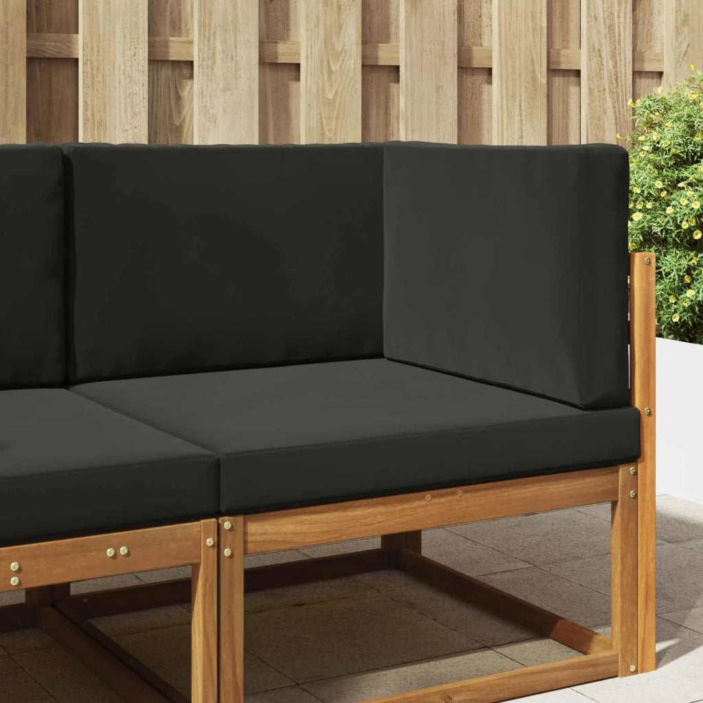 Cuscino per divano da esterno 3 pcs Nero Poliestere 900870