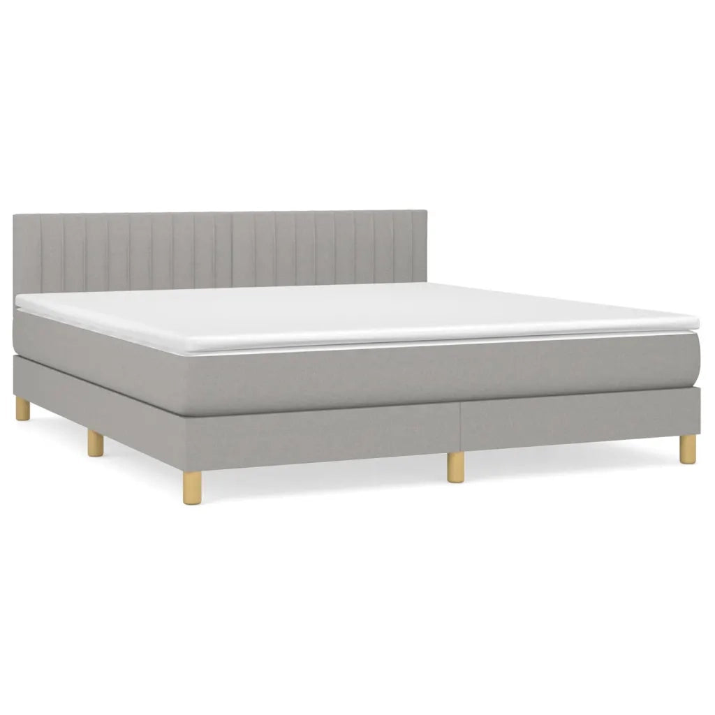 Giroletto a Molle con Materasso Grigio Chiaro160x200 cm Tessuto