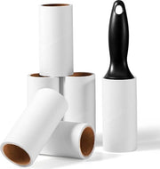 Rimozione peli, strumento per eliminare pelo di animale, 1 manico con 6 rulli adesivi aggiuntivi per abbigliamento, rulli adesivi per pelo di animale, polvere, pelo, divano, letto e tappeto, adesivi extra resistenti e facili da staccare - 60 fogli/rotolo