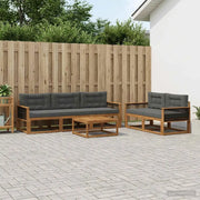 Set di divani da esterno con cuscino 6 pcs Naturale e Antracite