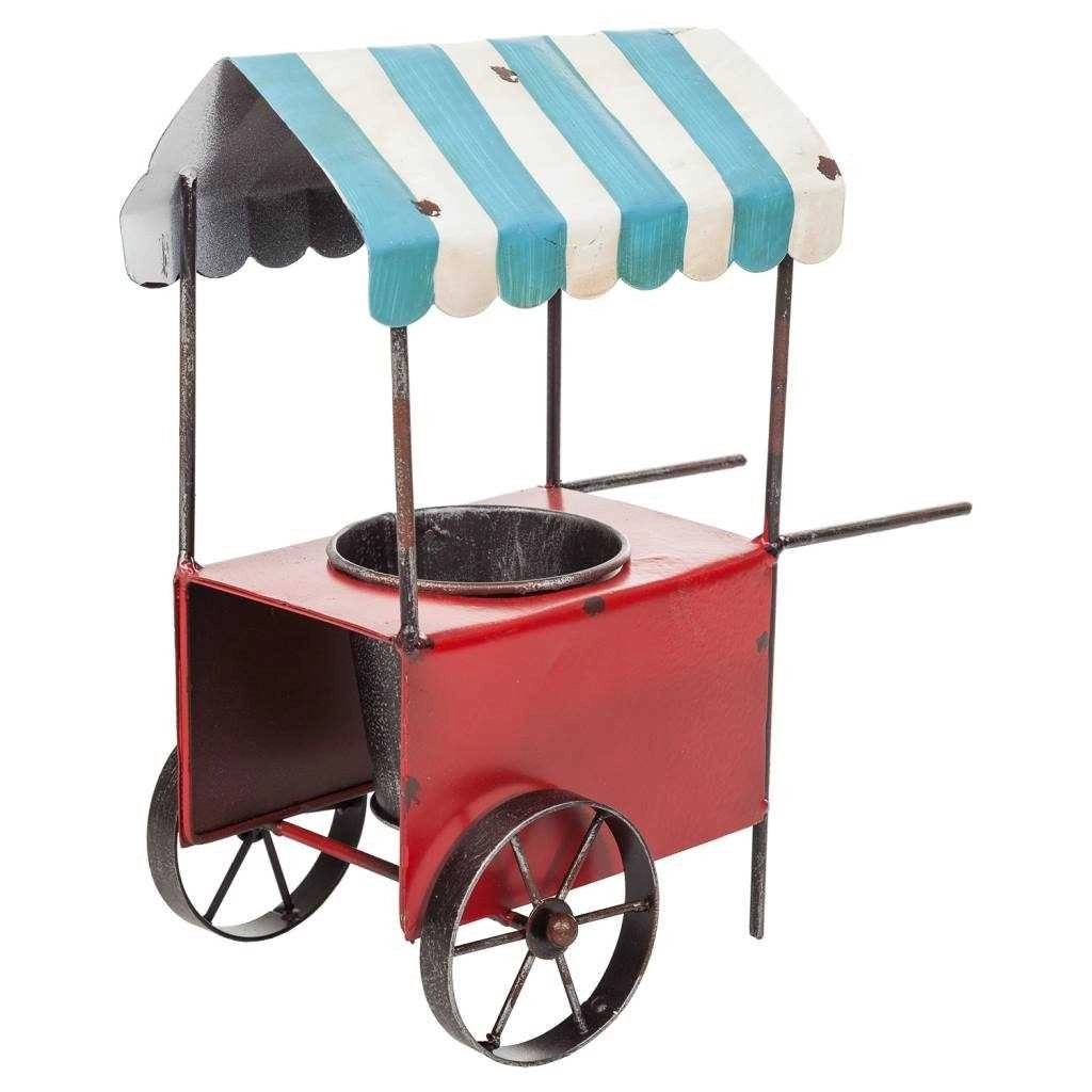 Carrello portafiori in metallo 24,5x15x28,5h