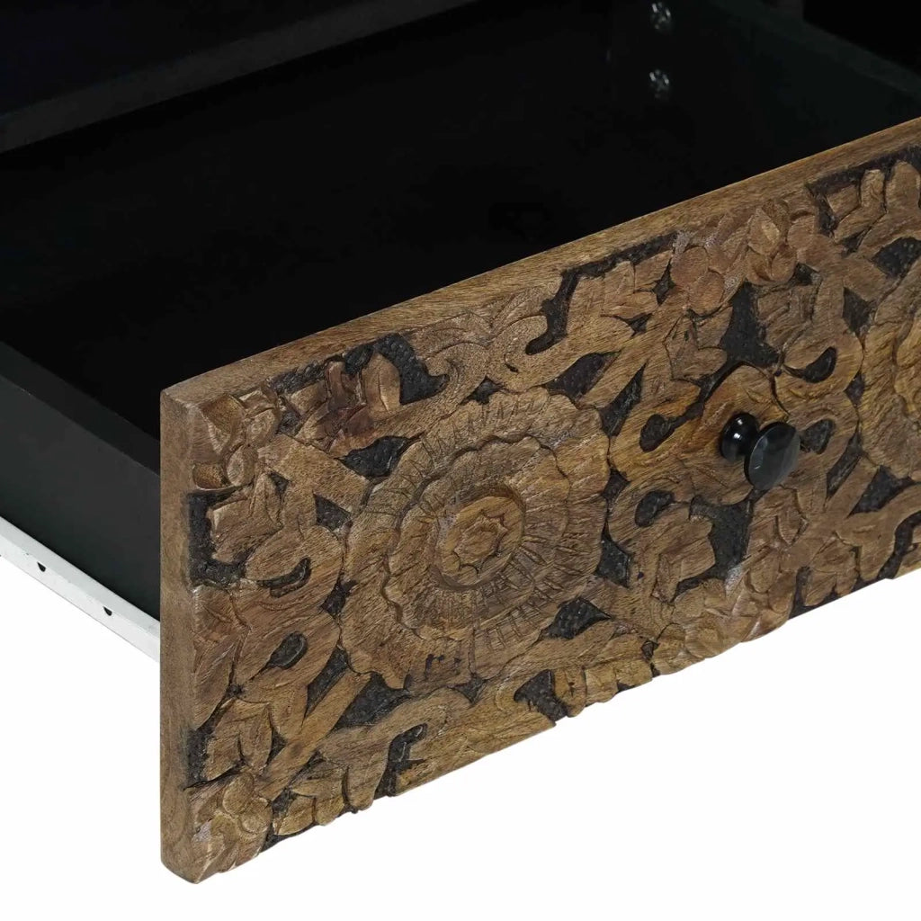 Mobile TV-Credenza per TV Marrone 80 x 33,5 x 46 cm Legno di mango massello 343156