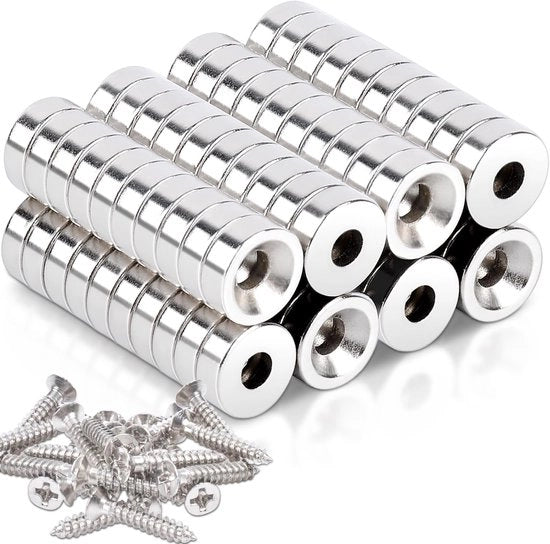 80 magneti neodymium con foro magneti extra forti diametro forato 3 mm dimensioni 8x3 mm piccolo forte magnete per tabella magnetica mobile per frigorifero mobile per armadi cucina per bacheca magnetica per ufficio