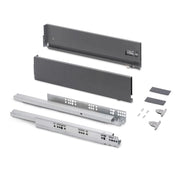 Cassetto esterno Vertex con regolazione 3D altezza 131mm, 40kg, profondità 500mm, Acciaio, Verniciato bianco