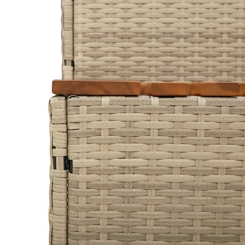 Bordo per Vasca Idromassaggio Beige Polyrattan&Massello Acacia