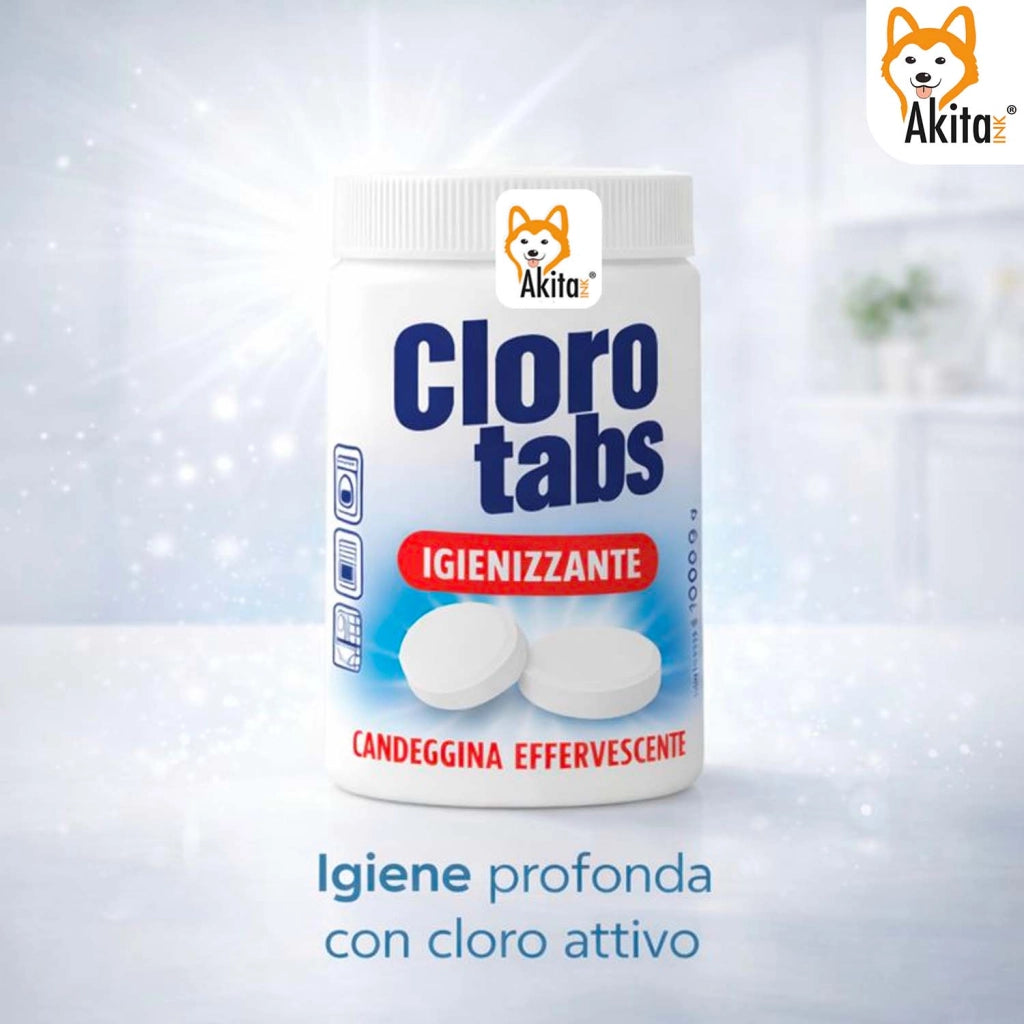 Akitaink Cloro Tabs 1kg Pastiglie Multiuso Candeggina