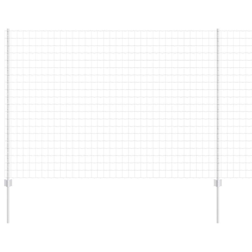 Recinzione Euro con 10 Pilastri Argento 1,6x10 m Acciaio
