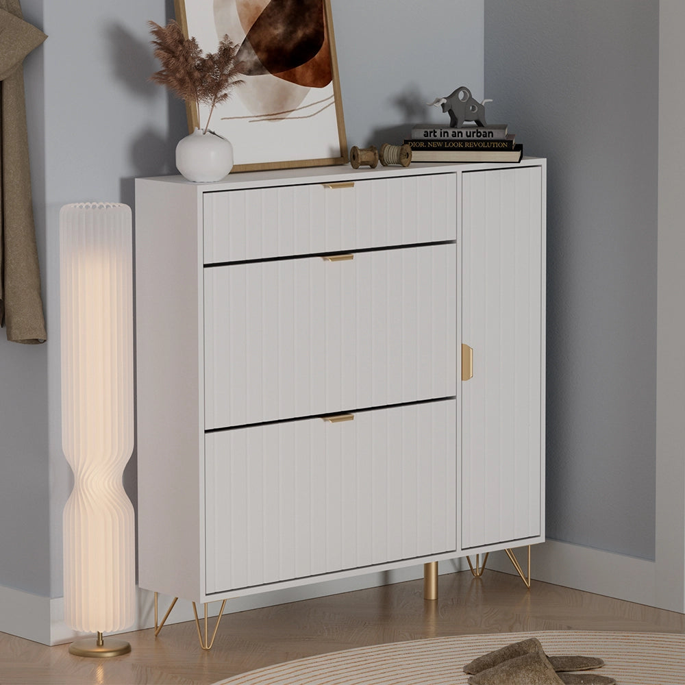 Vicco Mobile porta scarpe Bianco 108 x 107.5 cm