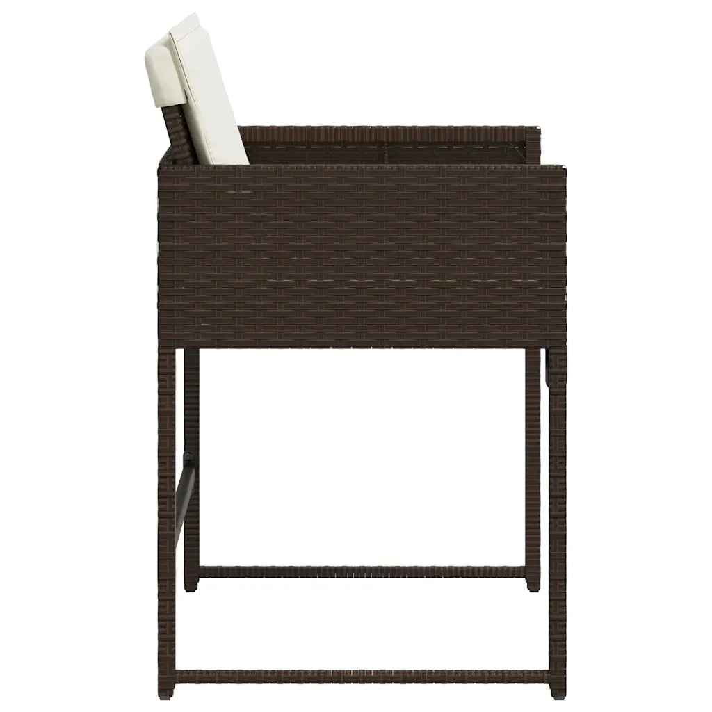 Sedie da Giardino con Cuscini 4 pz | Sedie da Esterno Marroni in Polyrattan