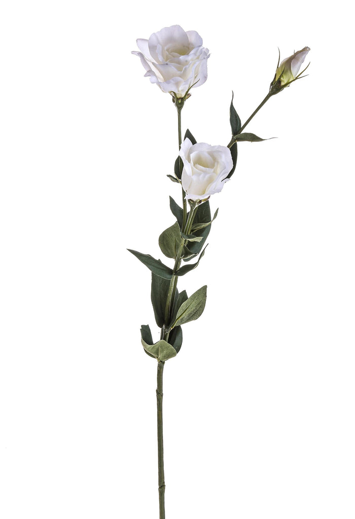 Set 6 Lisianthus Artificiali con Fiori Altezza 75 cm Bianco