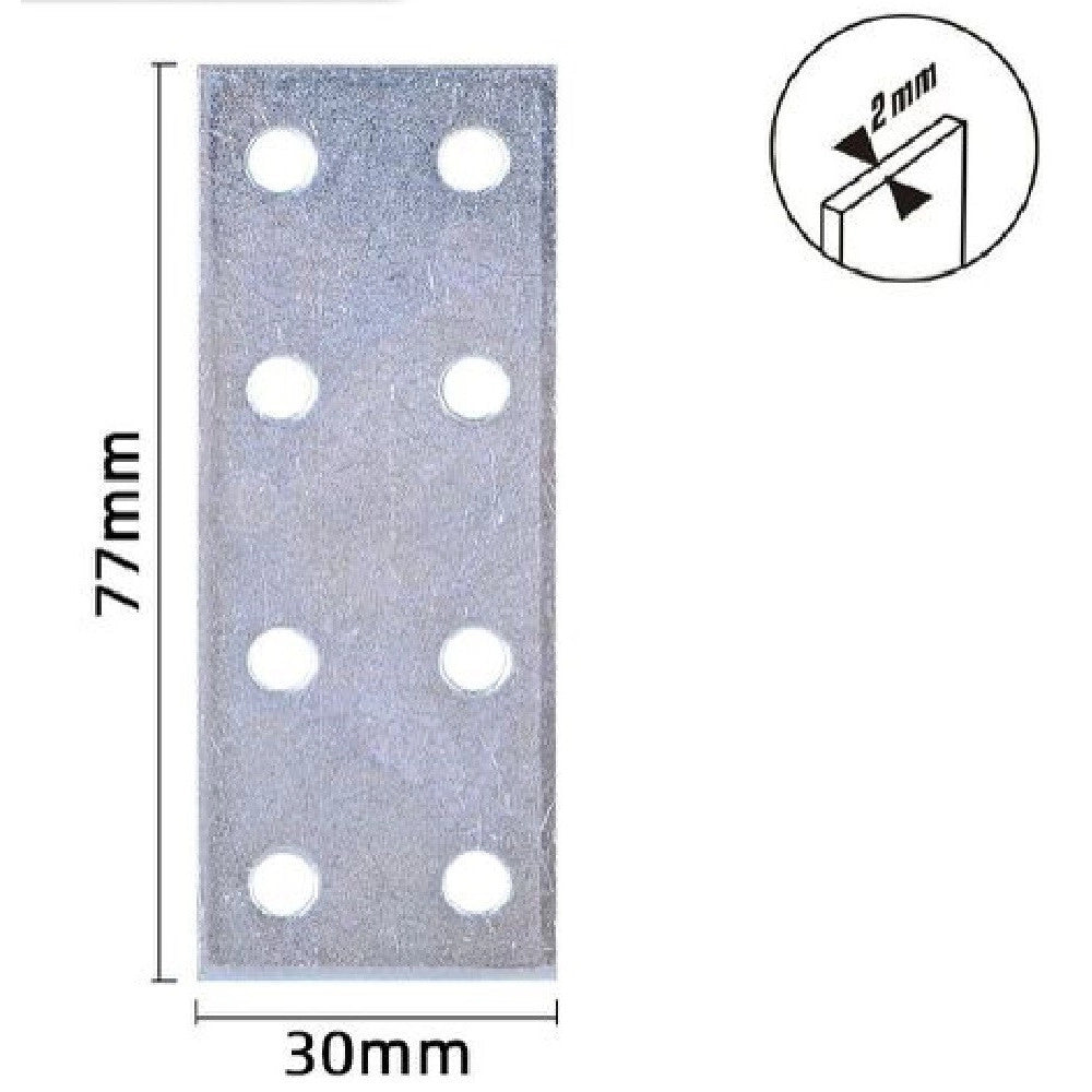 Trade Shop - Set 4 Pz Lastrine Lastrina Piastra Di Giunzione 77x30x2 Mm Con Viti Mobili 57138 -