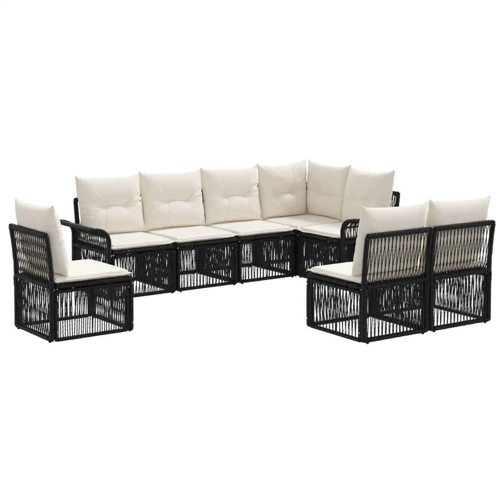 Set Divano da Giardino 8 pcs Nero polyrattan 3434845