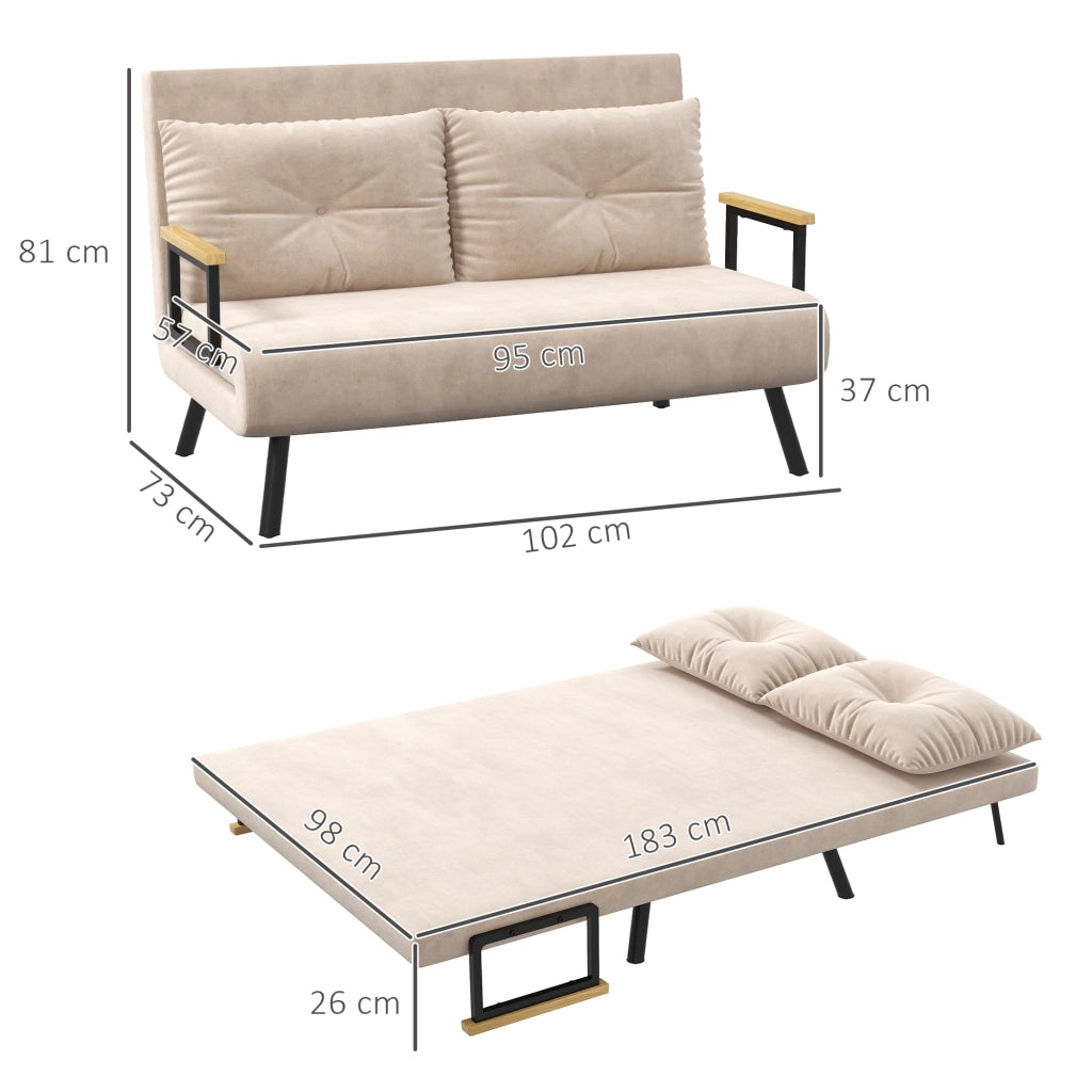 POLTRONA LETTO 102 x 73 x 81 cm Beige in poliestere