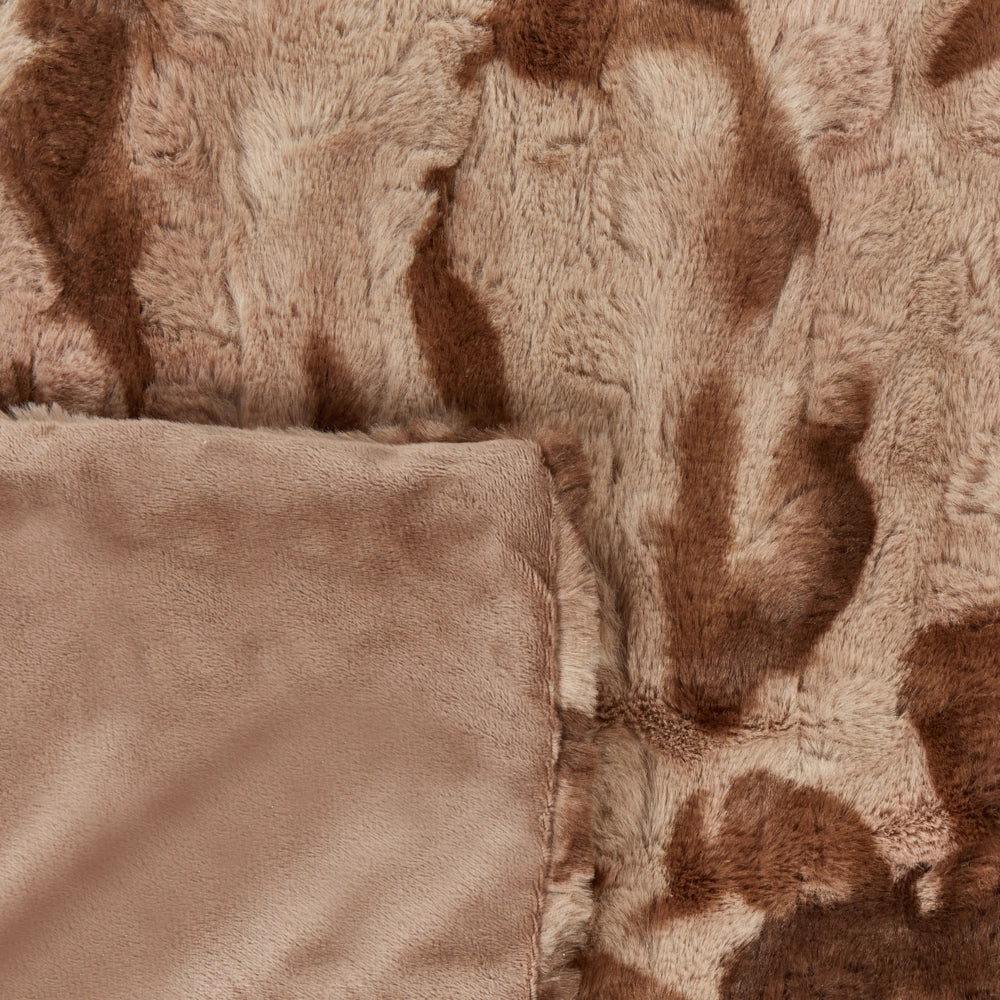 Coperta moderna in poliestere in pelliccia sintetica marrone 150 x 200 cm morbida pelliccia sintetica