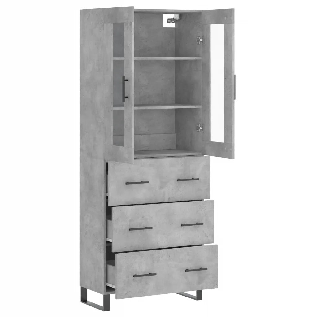 Credenza Grigio Cemento 69,5x34x180 cm in Legno Multistrato 3198429