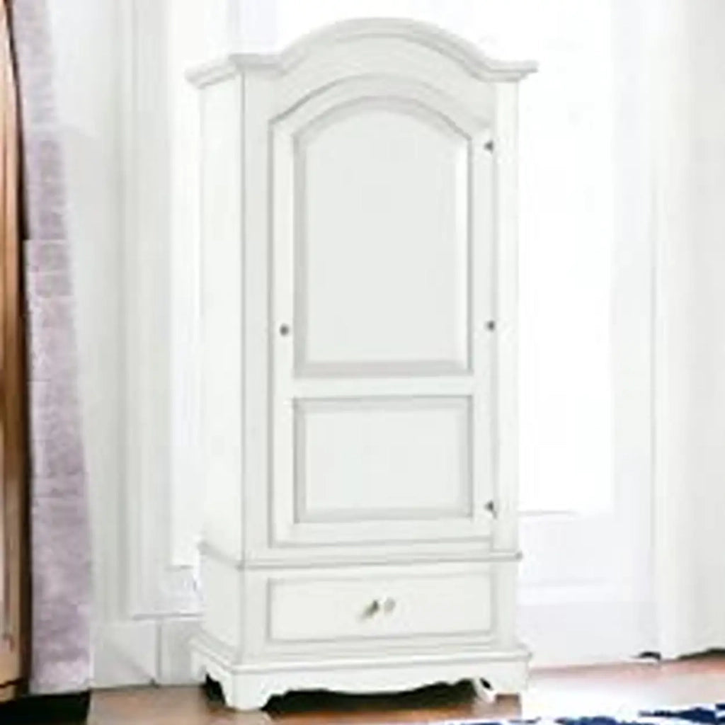 Armadio in legno massiccio 1 anta mod Rovigo Shabby chic bianco