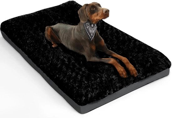Letto per cani per grandi cani, Cuscino per cani, Matrimoniale per cani di taglia media, Culla per cani lavabile, Impermeabile, Antiscivolo, Respirante, Letto per animali domestici, Matrimoniale per cani, Nero, 91x58 cm