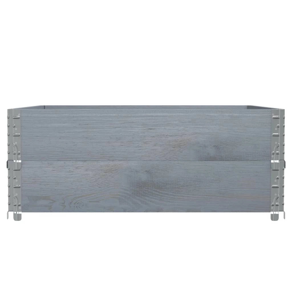 Vassoio per fioriera aiuola rialzata piante fiori terrazza giardino 100 x 100 cm legno massello di pino grigio 02_0037242