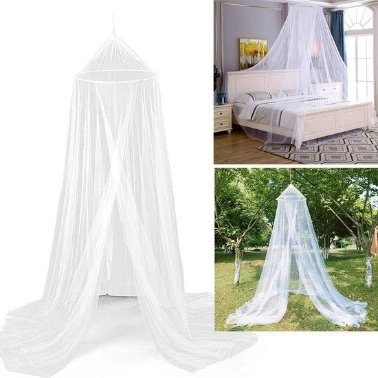 Reticolo per letto matrimoniale - Viaggio e casa - Materiale di montaggio incluso - Reticolo a maglia fine per tetto del letto - Baldacchino per reticolo insetti