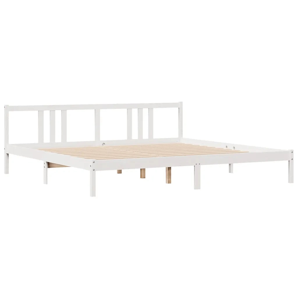 Giroletto senza Materasso Bianco 200x200 cm Legno Massello Pino