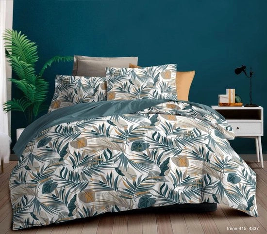 Set di lenzuola 4 pezzi - 100% cotone - Tela 240 x 300 cm - Tela da letto 140 x 190 cm - 2 cuscini da letto 65 x 65 cm - Tessuto molto compatto - Set di lenzuola