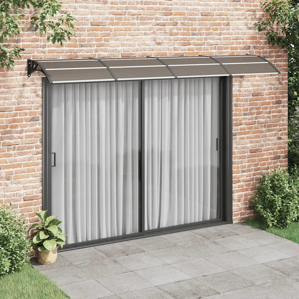 Tettoia per Porta Nero e Trasparente 350x75 cm in Policarbonato 153591