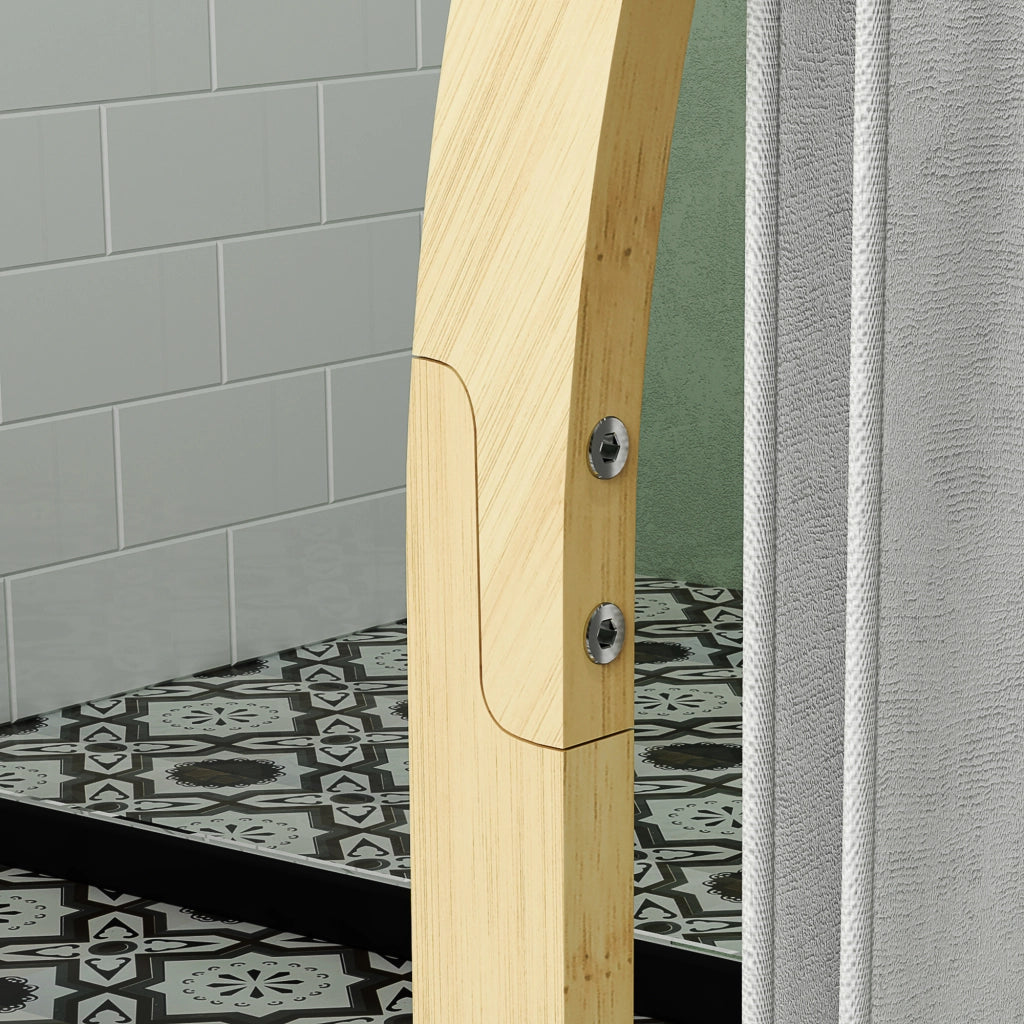 Portasciugamani in Bamb¨´ 3 Barre con Ripiano ¨C zephmum ¨C Naturale 60x30x